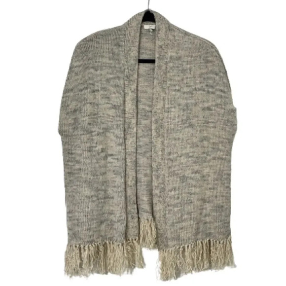 Joie Sona Heathered Gray Fringe Open Cardigan - Picture 2 of 12